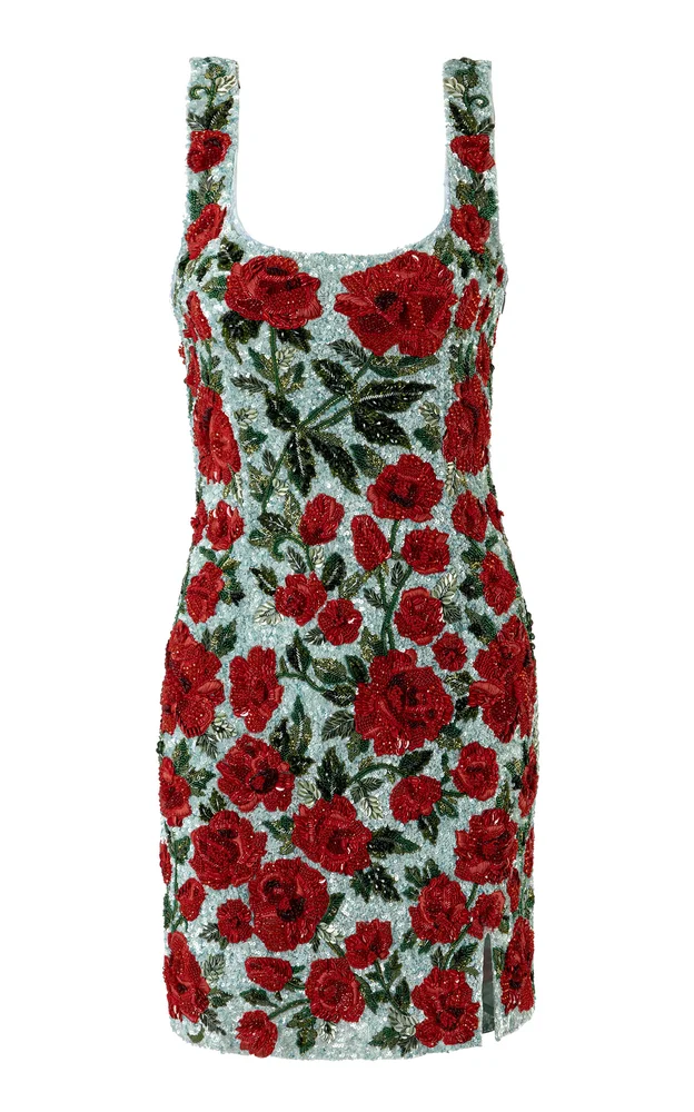 Crimson Rose Mini Dress