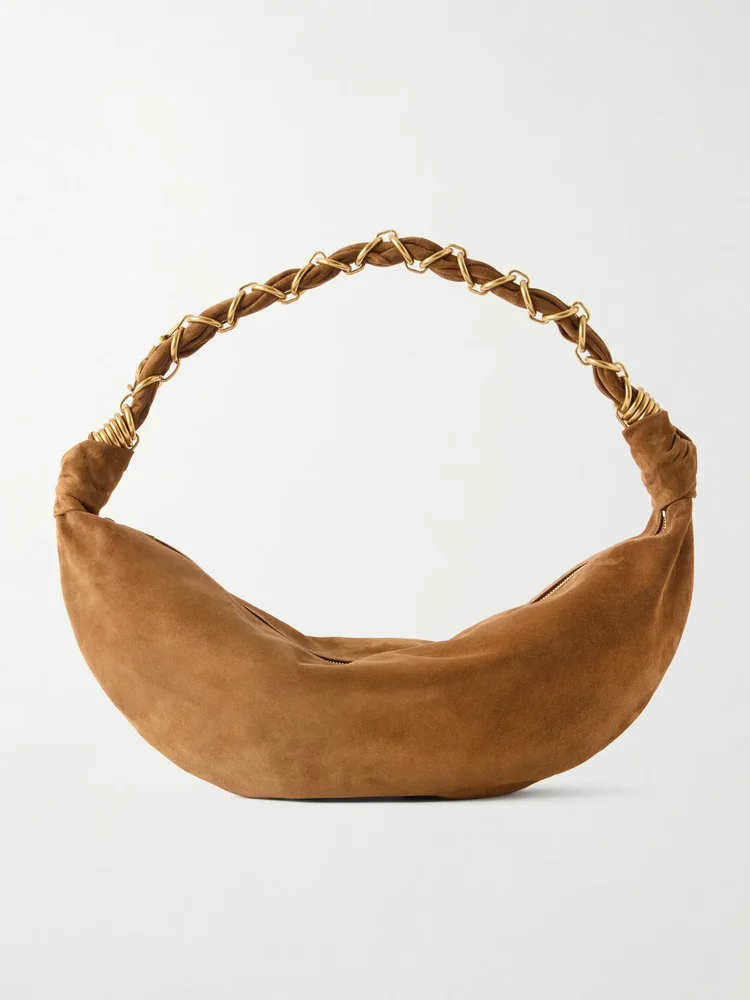 amalia small suede shoulder bag