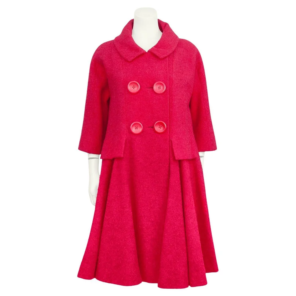 Late 1960s Pierre Cardin Scarlet Swing Coat