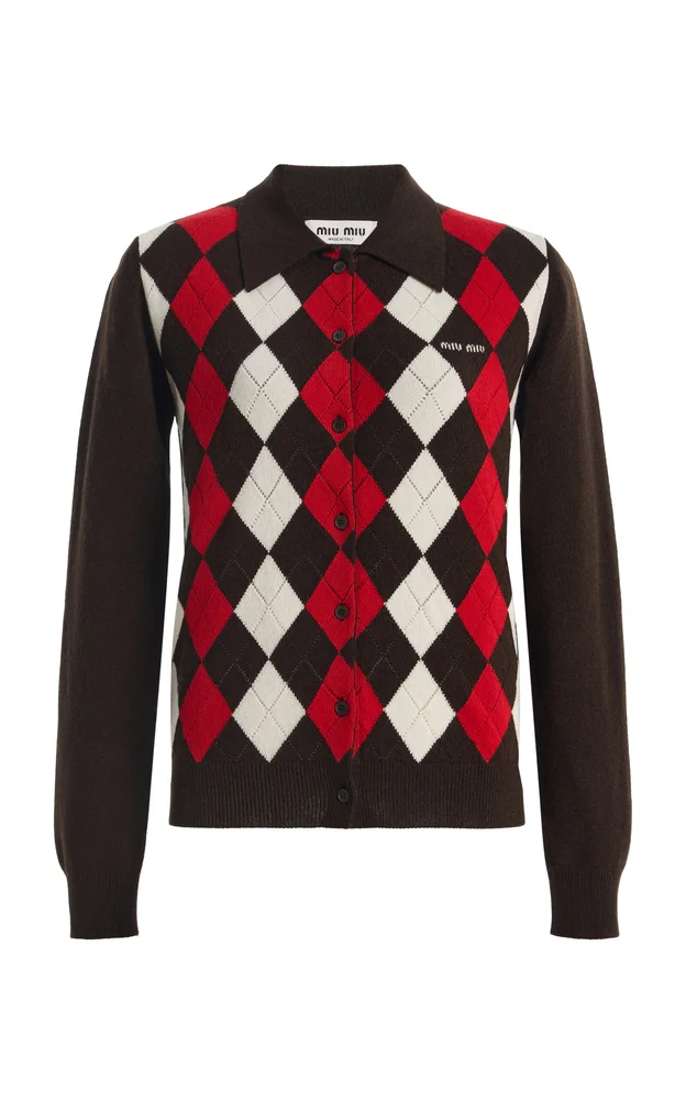 Argyle Cashmere Cardigan