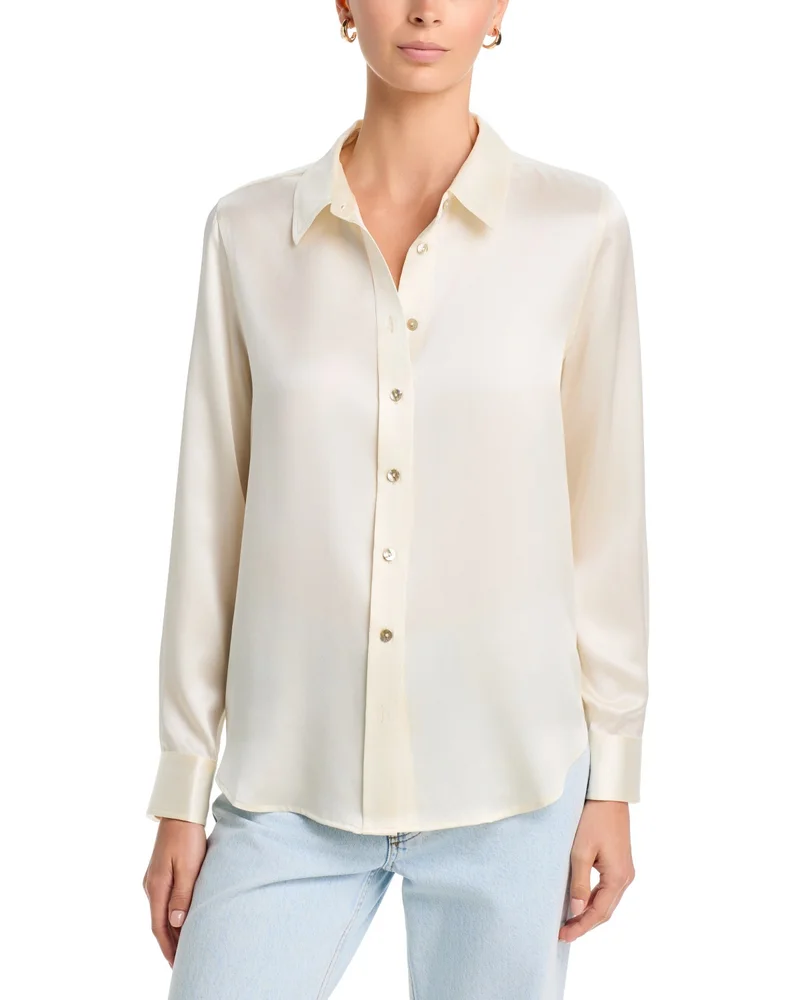 Silk Collared Button Up Shirt