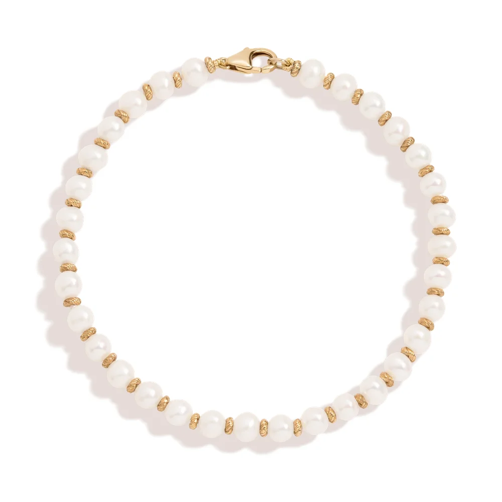 Aurate x Marilyn Monroe: Gold Knot Pearl Bracelet