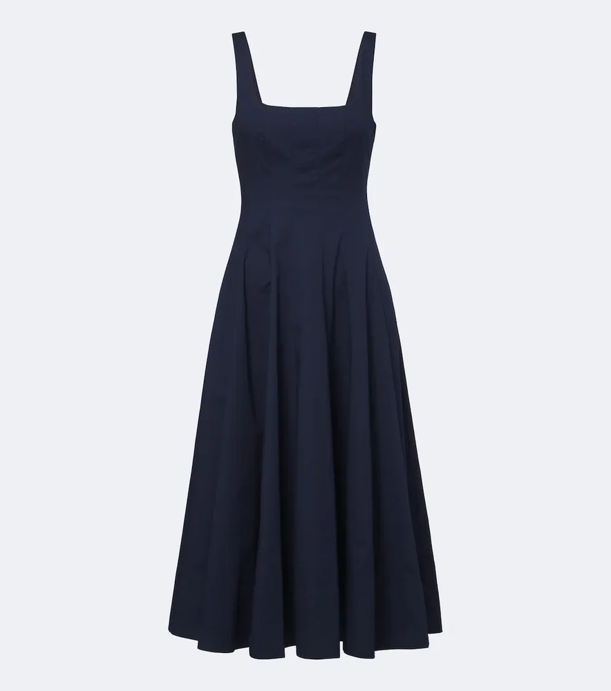 Wells cotton poplin midi dress