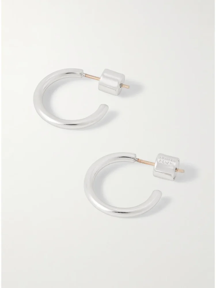 Thread Huggies silver-plated hoop earrings