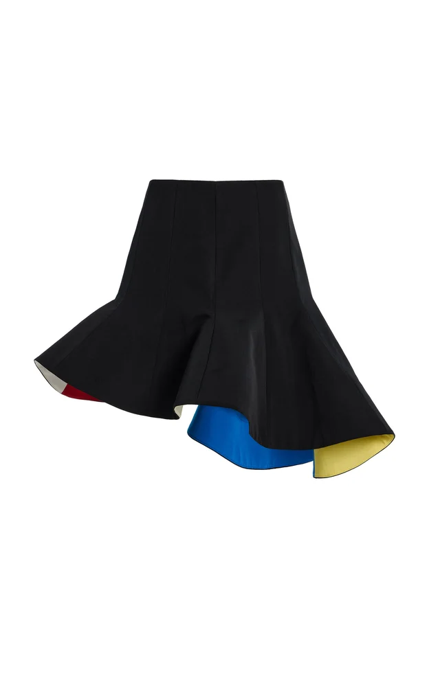 Simon Says Peak Drama Cotton-Grosgrain Mini Skirt