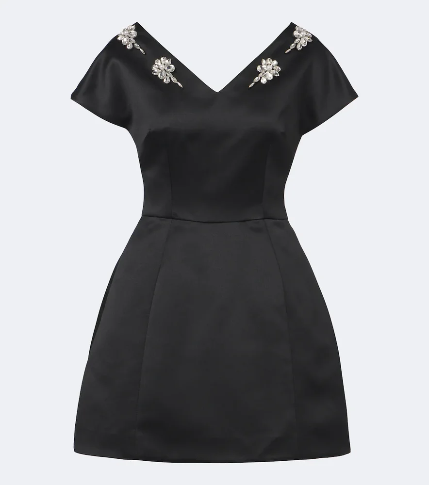 Embellished satin minidress