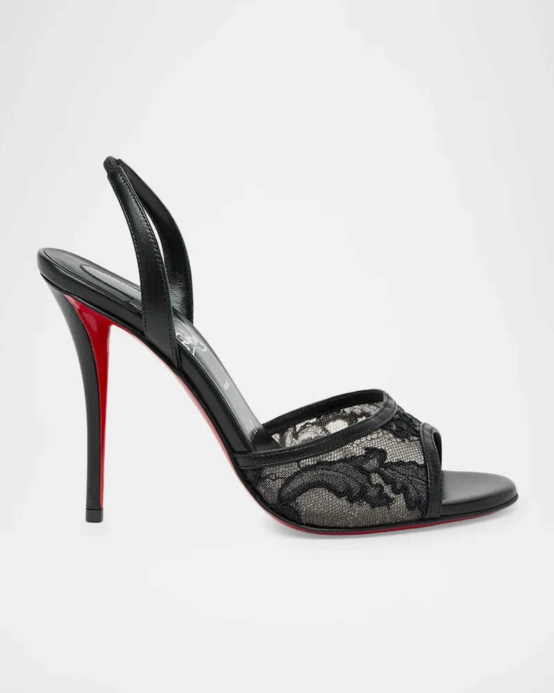 100mm Miss Z Lace Slingback Sandals