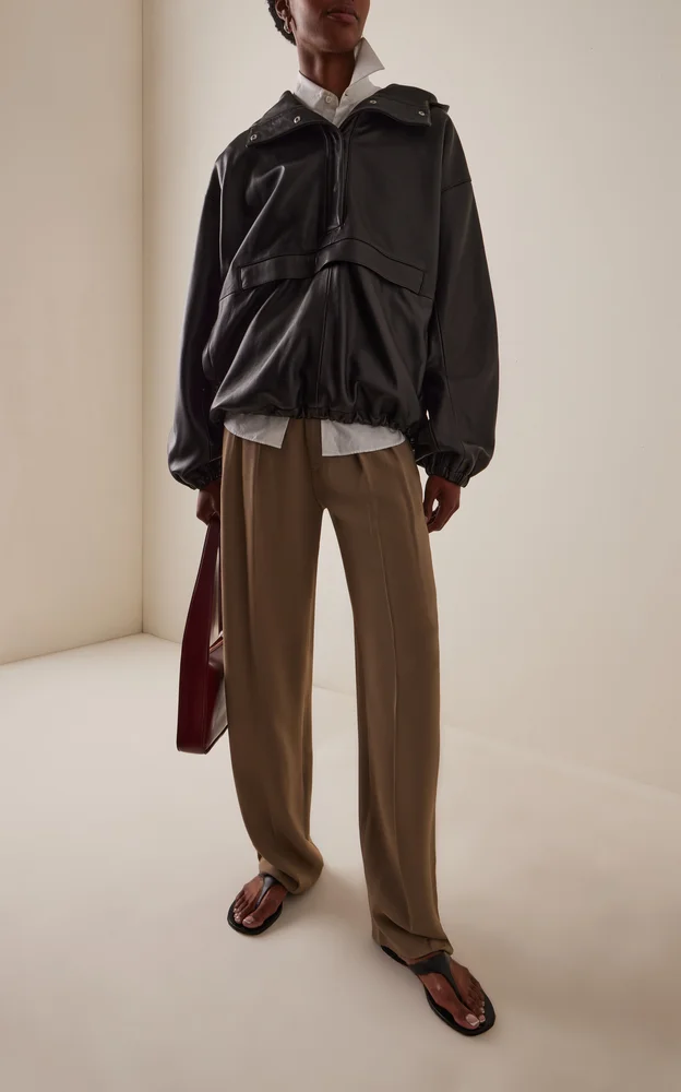Oversized Leather Anorak