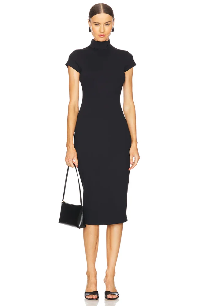 Mock Neck Short Sleeve Dress