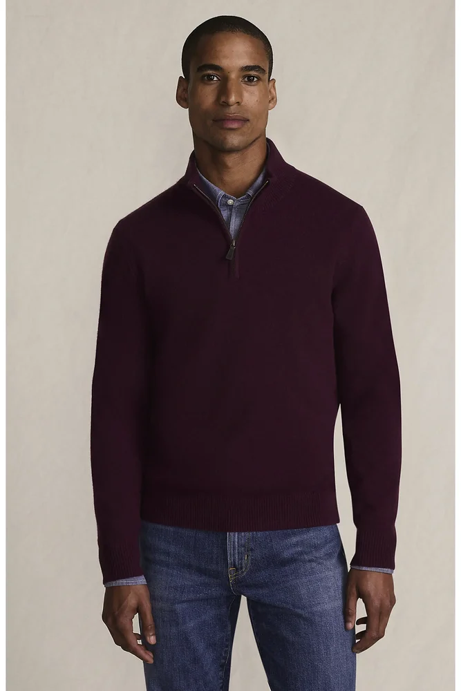 Fine Gauge Cashmere Quarter Zip