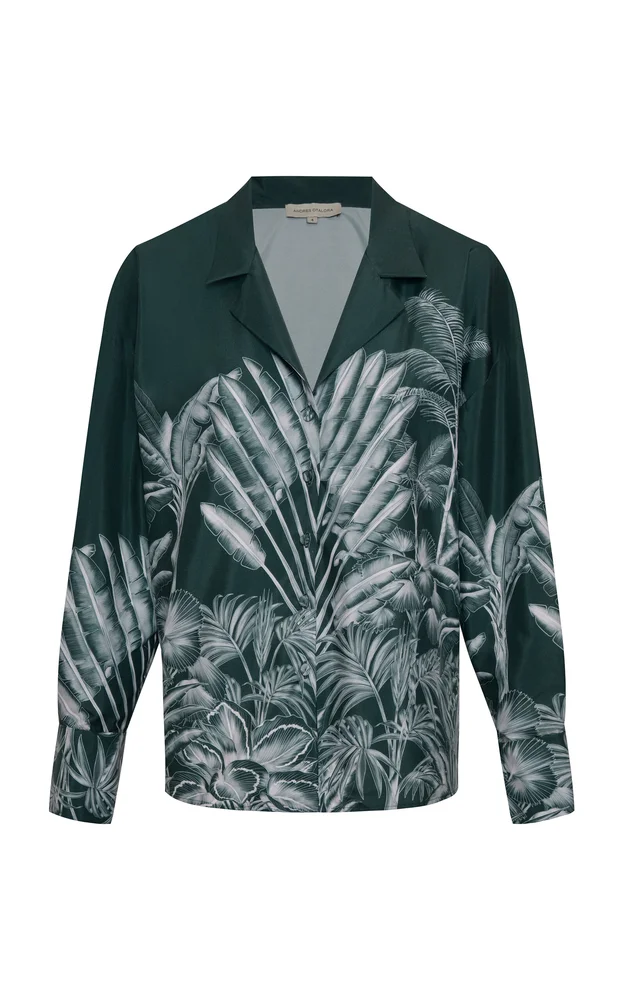 Oasis Printed Crepe De Chine Blouse