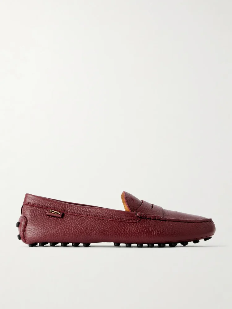Gommino textured-leather loafers