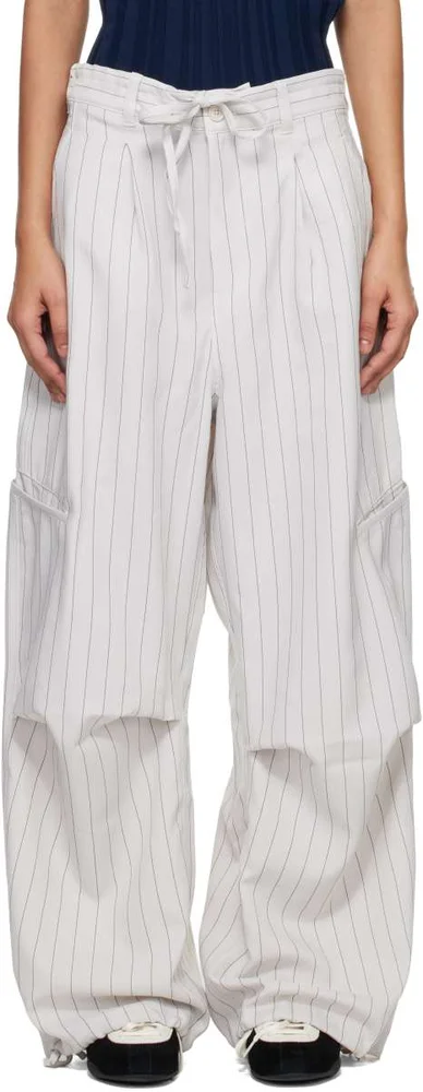 Off-White Pinstripe UT Straight Leg Lounge Pants