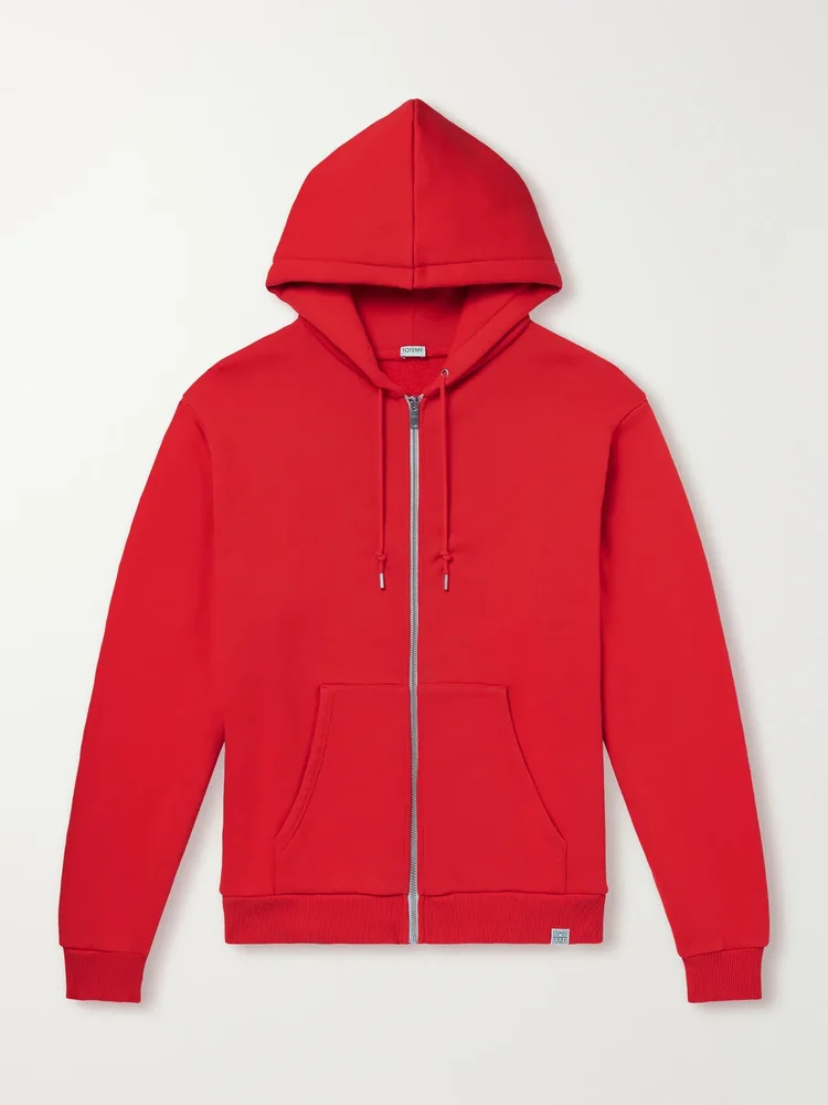Cotton-Fleece Zip-Up Hoodie