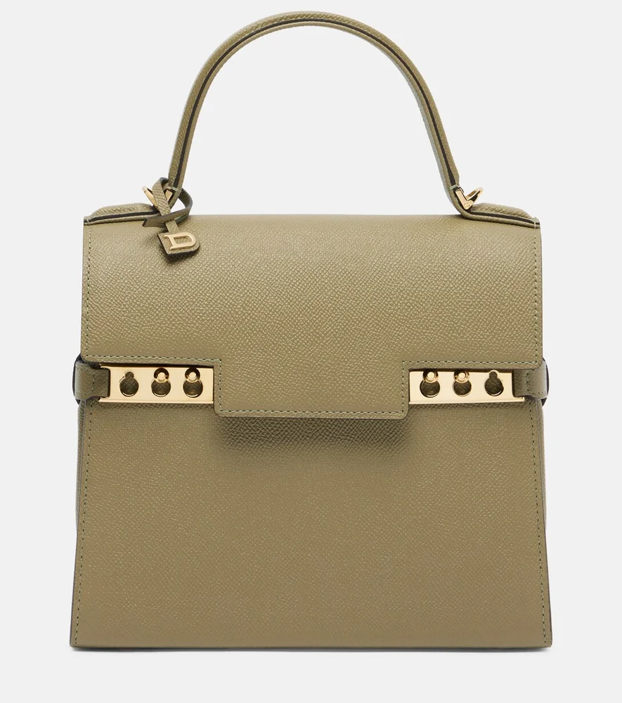 Tempête PM leather top-handle bag Green