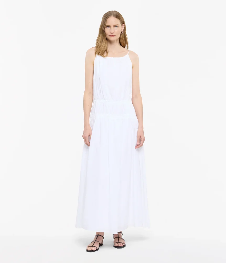 Gathered Scoop Back Dress
