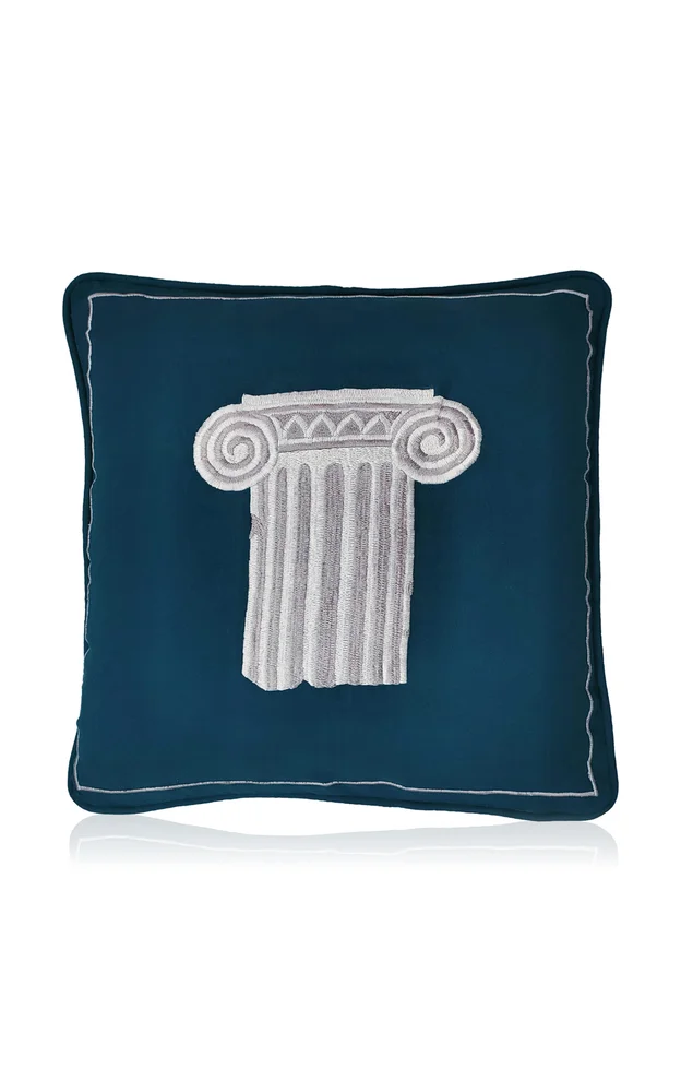 Mediterranean Hand Embroidered Cushion - Greece