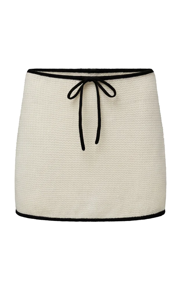 Knitted Linen Mini Drawstring Skirt