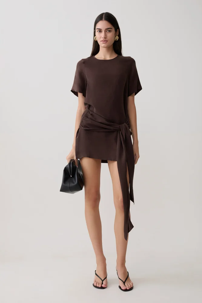 Milasandra Pleated Knit Dress - Olive