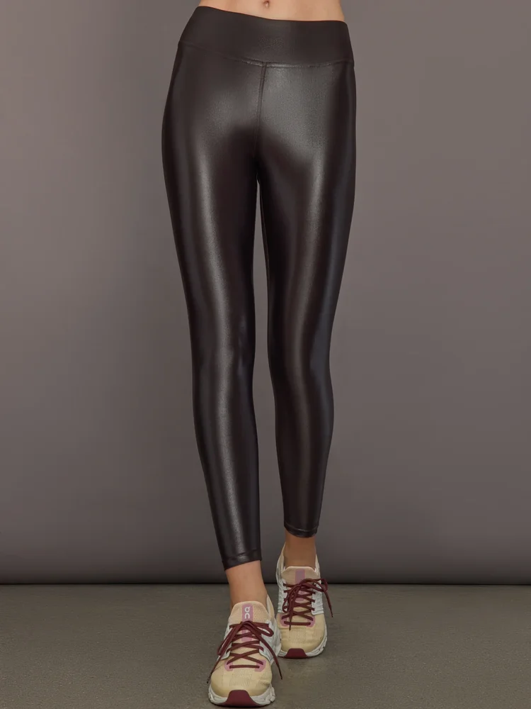 Regular Rise 7/8 Legging in Takara Shine - Chocolate Torte