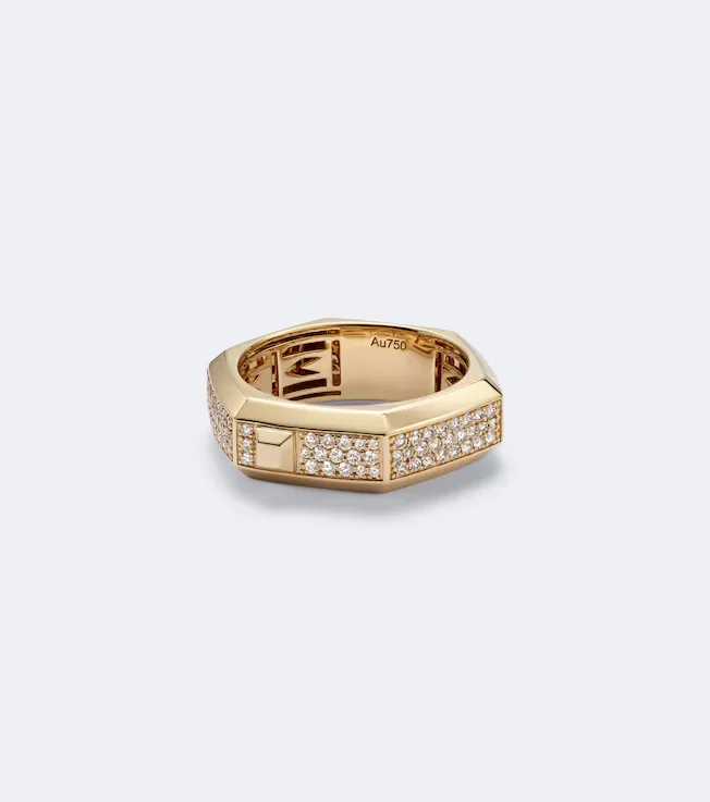 Moderniste 18kt gold ring with diamonds