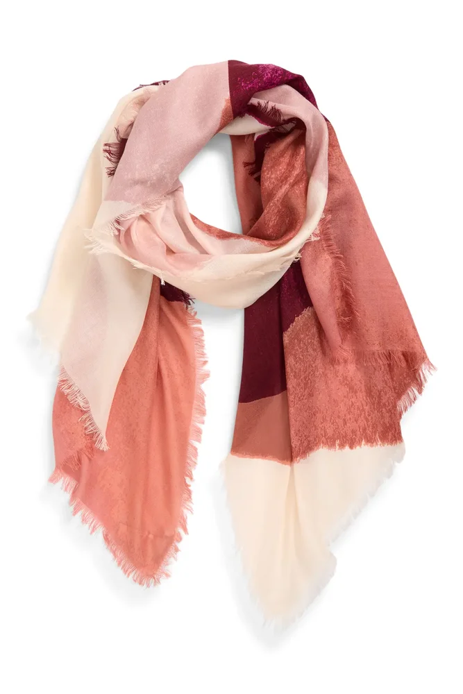 Eyelash Trim Print Cashmere & Silk Wrap