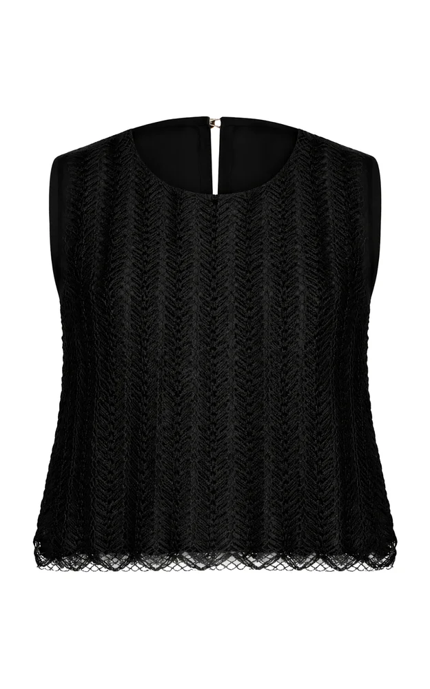 Yunga Crochet-Lace Cotton-Blend Top