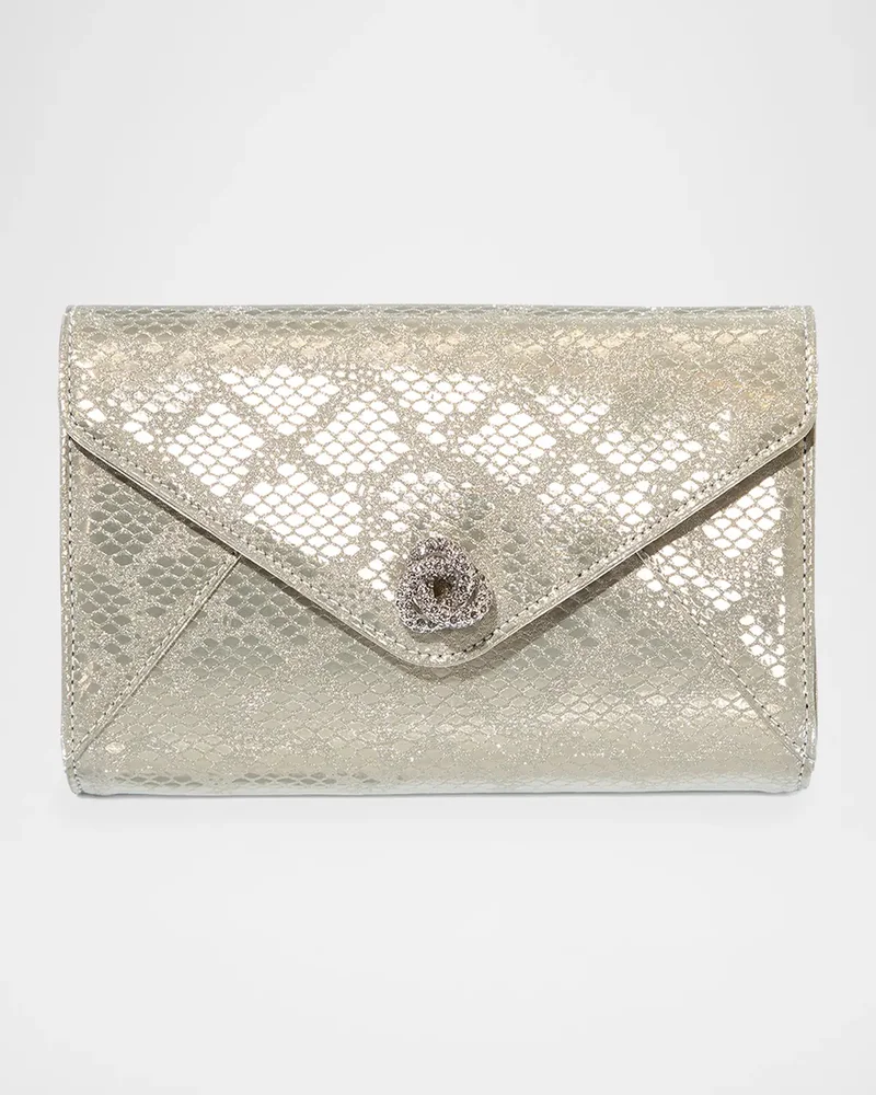Mini Frieda Snake-Print Clutch Bag
