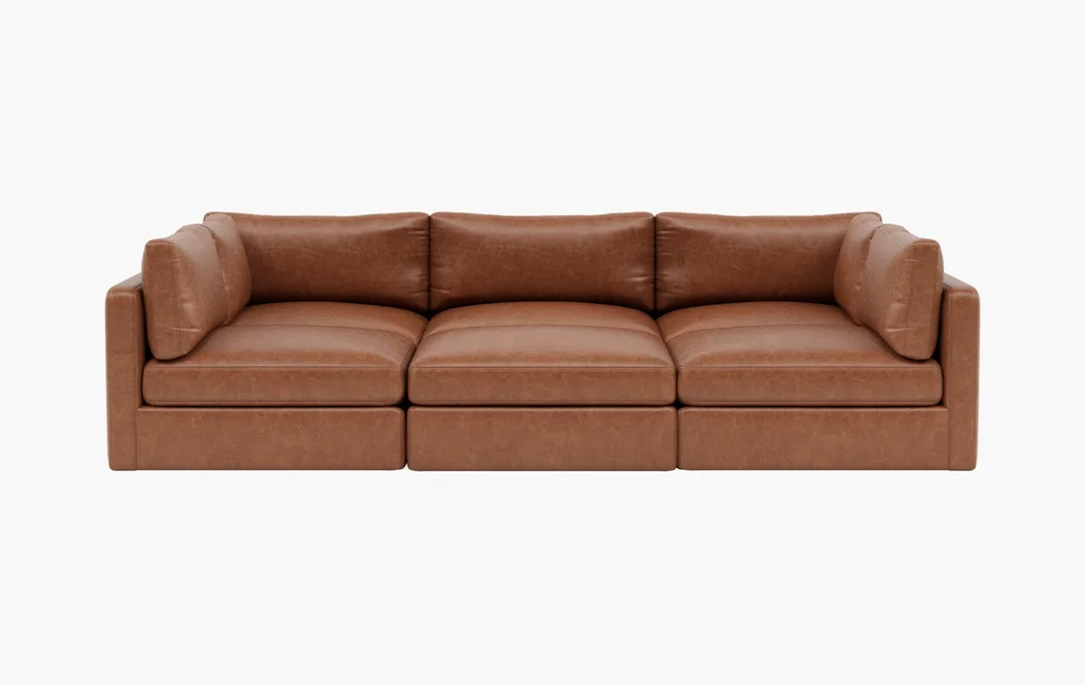 Tatum Leather · Leather Modular Pit Sectional