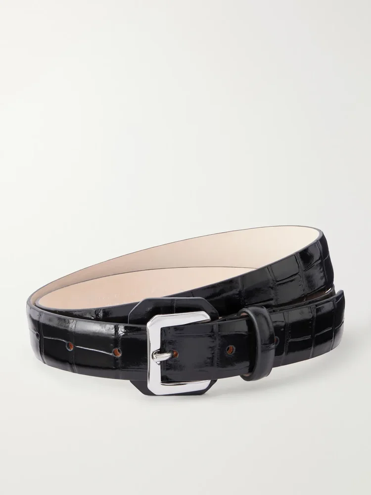 Nini embossed leather belt