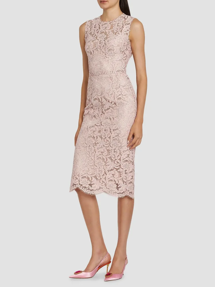Lace Sheath Midi-Dress