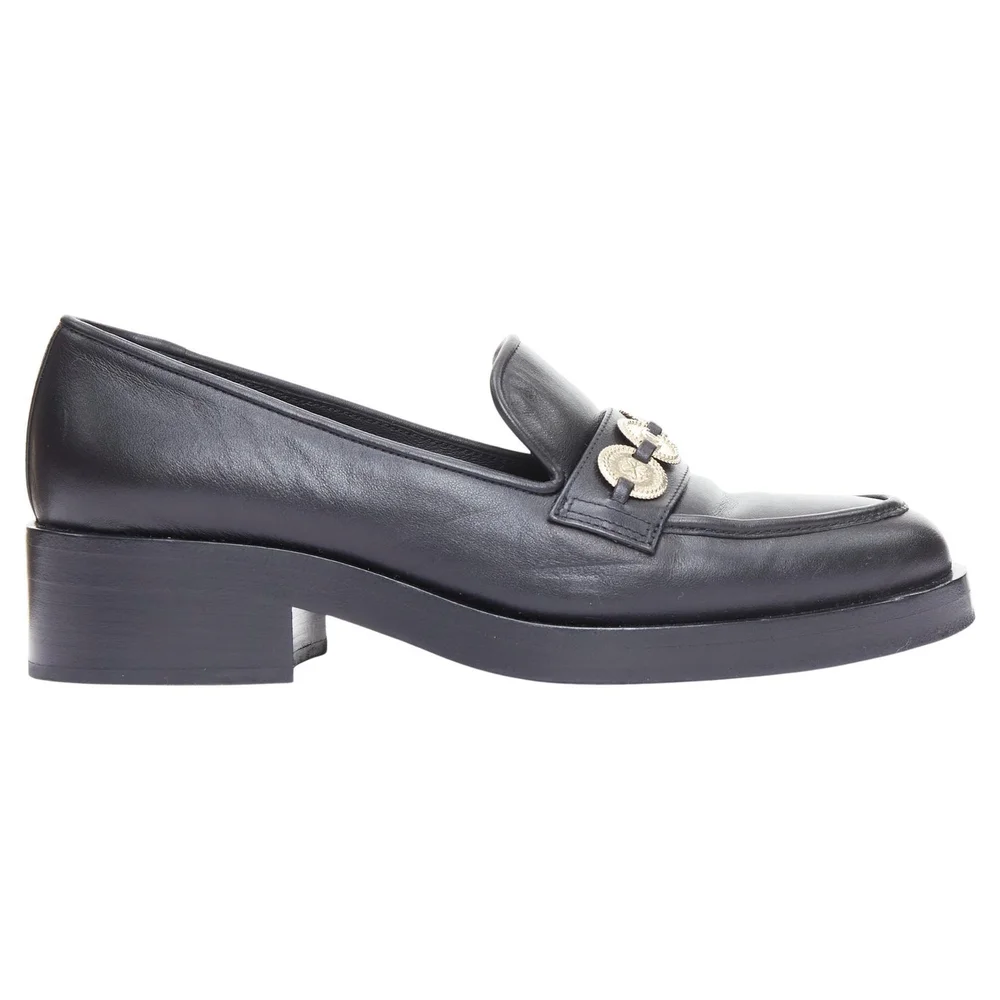 Pre-Owned 2023 Coin Embellished Classic Leather Loafers