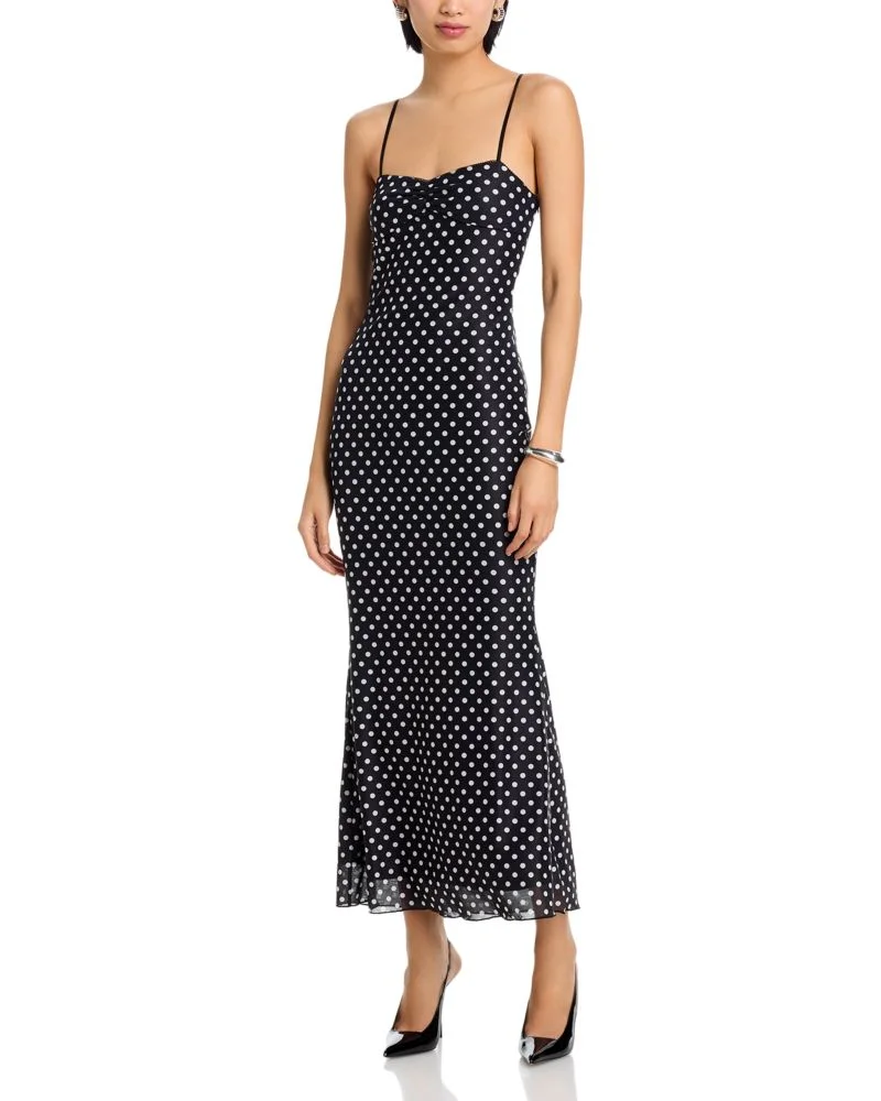 Polka Dot Mesh Maxi Dress - Exclusive