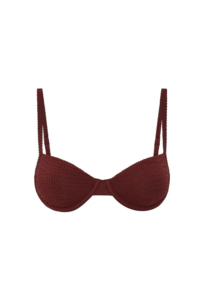 Capri Top, Deep Burgundy Crinkle