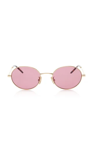 City Round-Frame Metal Sunglasses