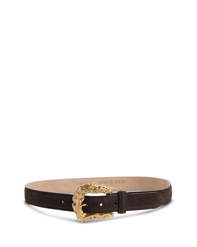 Sedaris Feathered Buckle Suede Belt