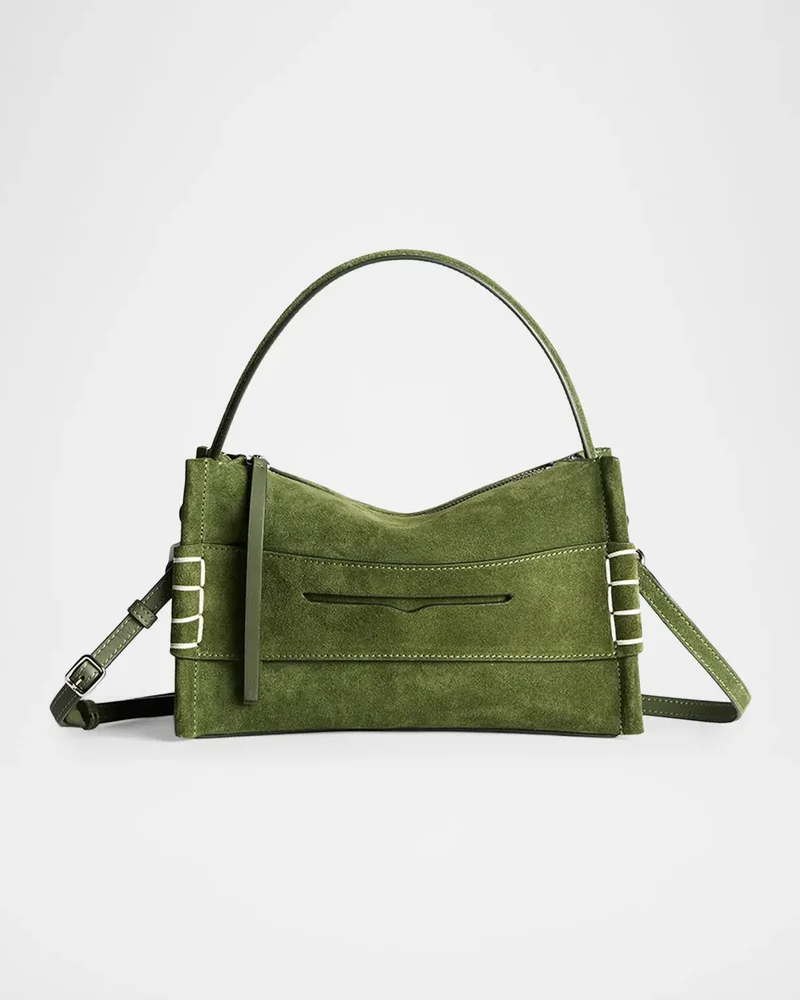 Loafer Small Suede Penny Keeper Top-Handle Bag