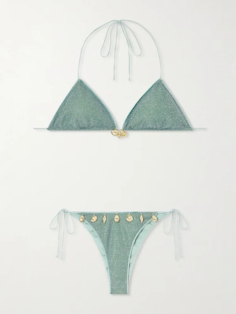 Lumiere metallic charm-detail bikini