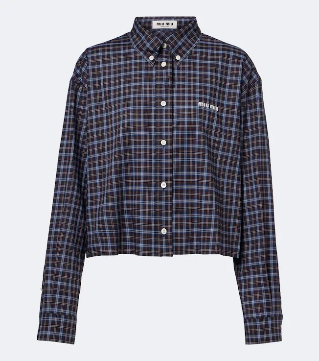 Logo plaid cotton shirt