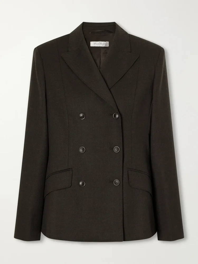 Mirra double-breasted wool-blend flannel blazer