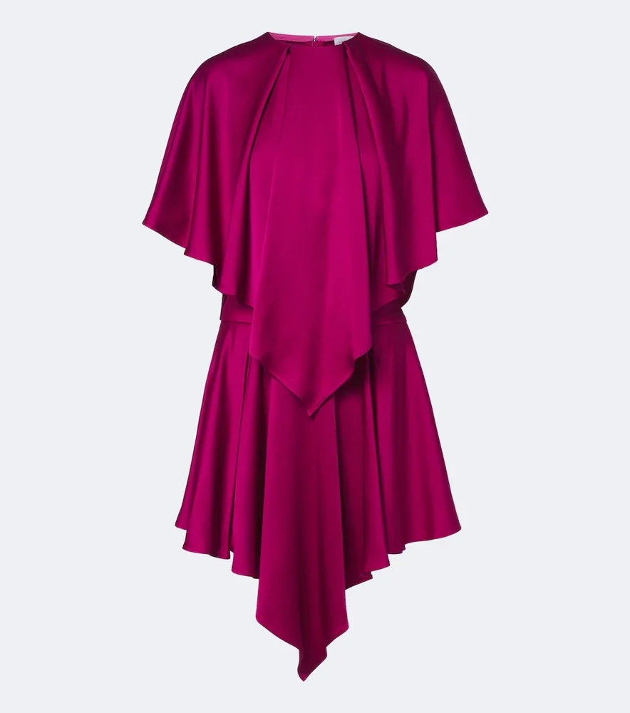 Caped satin minidress