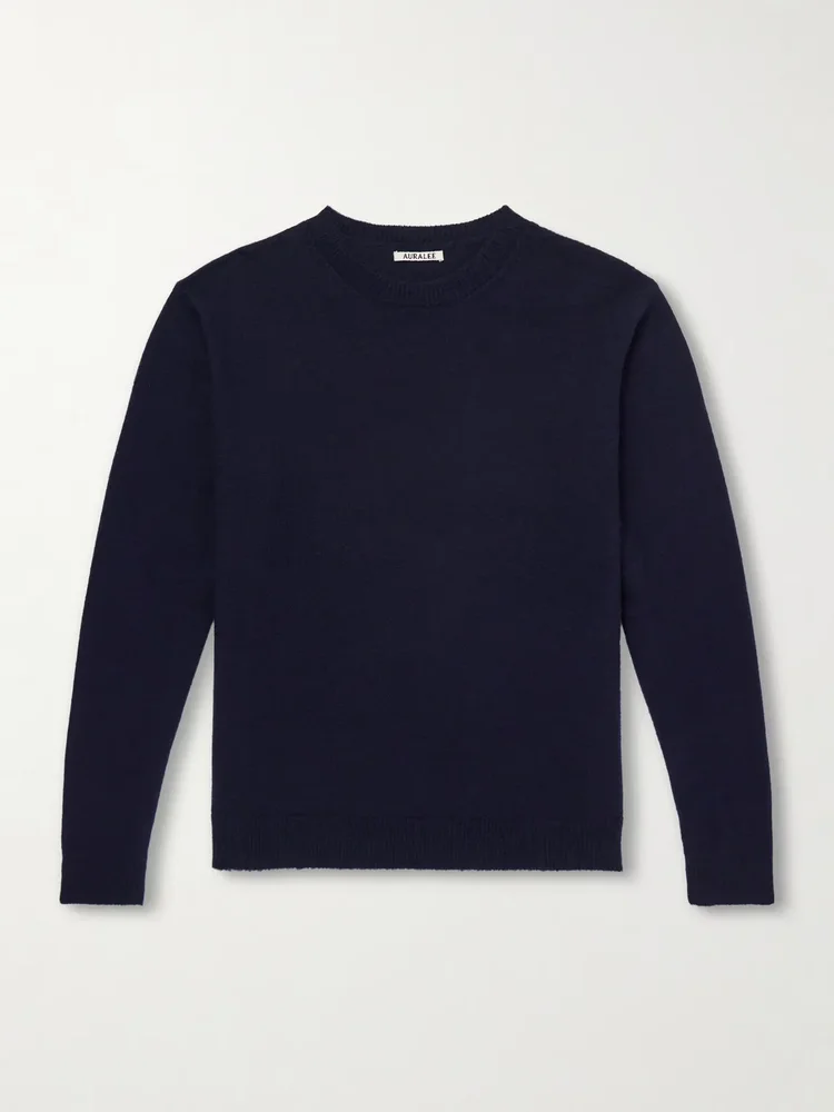 Brushed Cashmere and Cotton-Blend Sweater