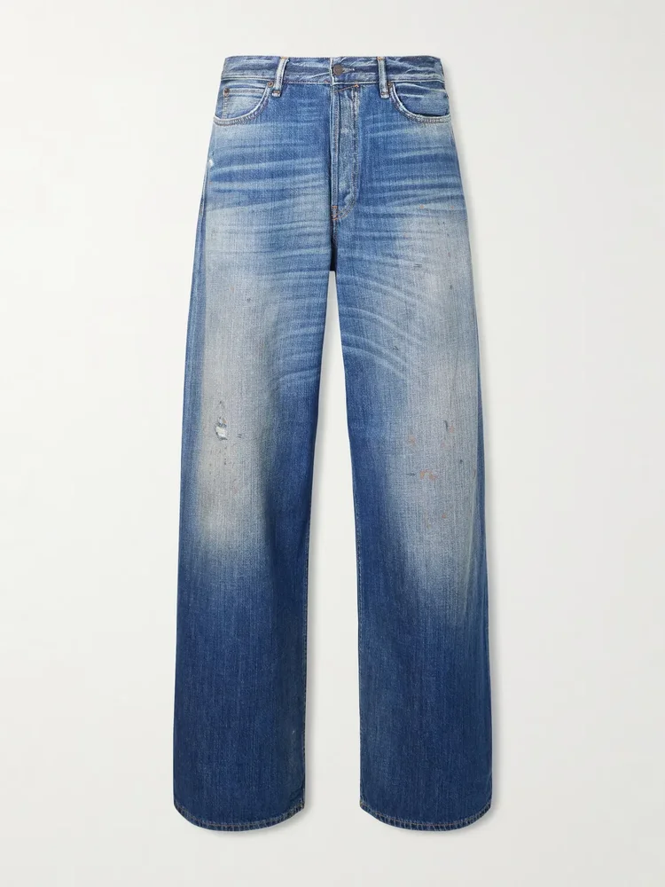 Straight-Leg Distressed Jeans