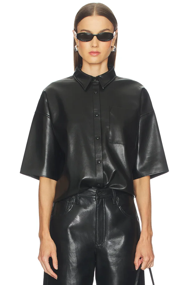 Frances Cropped Cape Button Up