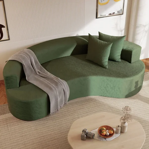 Boneless 80" Modern Upholstered Sofa with Two Pillows Included
