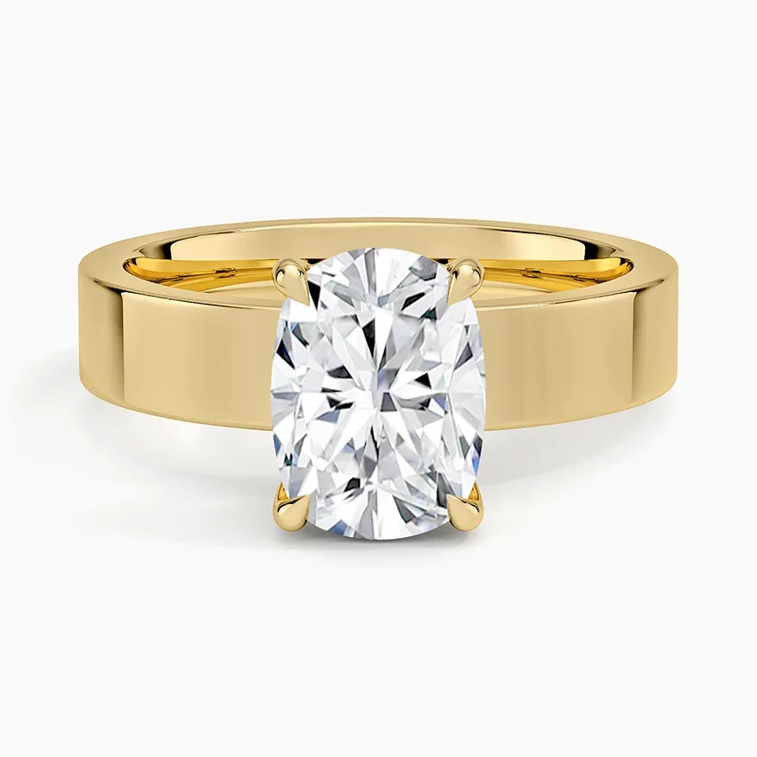 Peyton 4mm Solitaire with 2ct Elongated Cushion Certified Lab Diamond