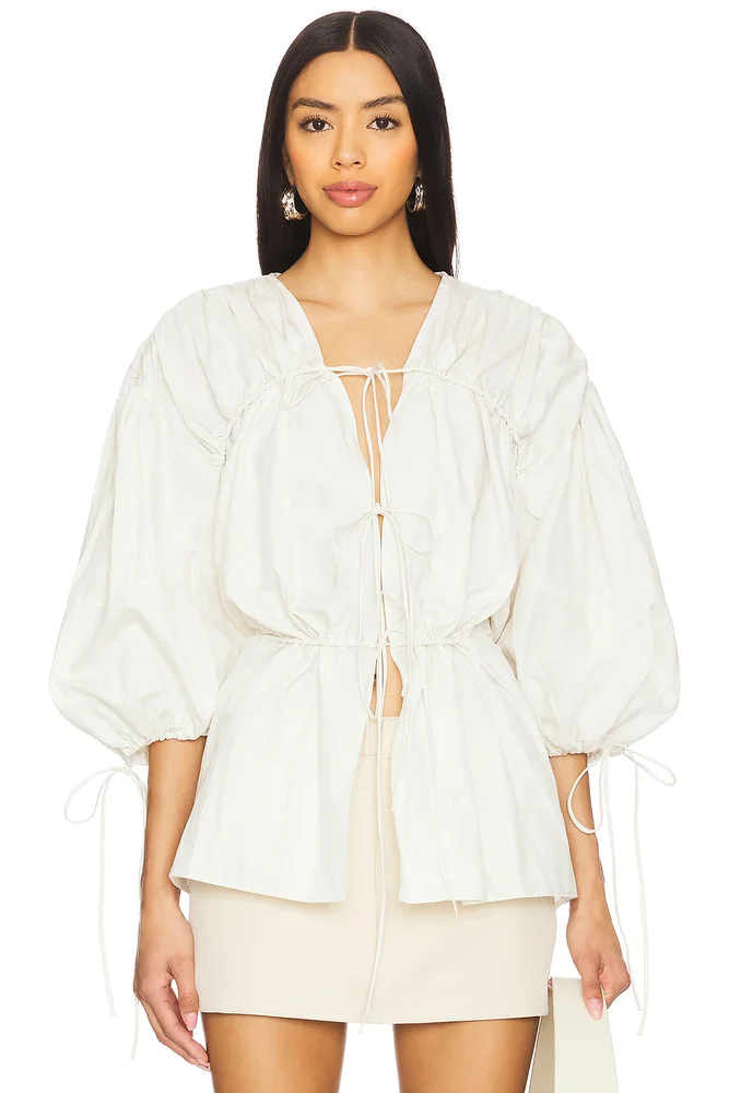 Wrinkled Laces Ruched Blouse