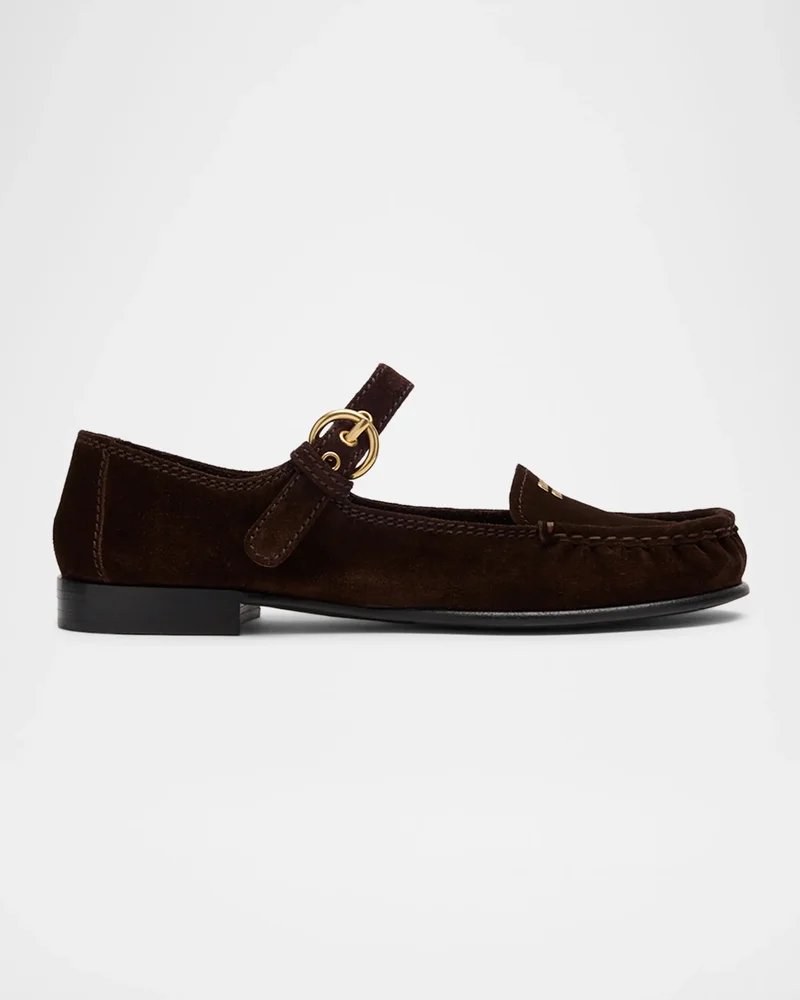 Suede Mary Jane Loafers