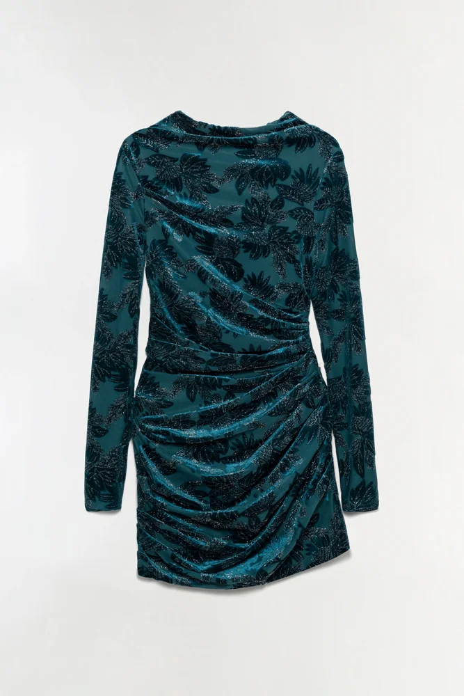 Vallyn Floral Velvet Mini Dress