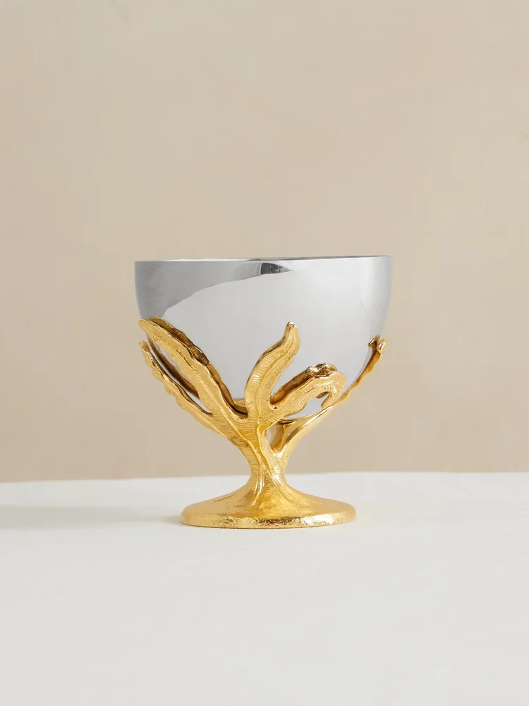 Fern gold-plated stainless steel bowl